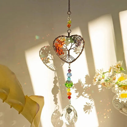 Colorful Tree Of Life Crystal Glass Pendant For Gardens - Smarsty