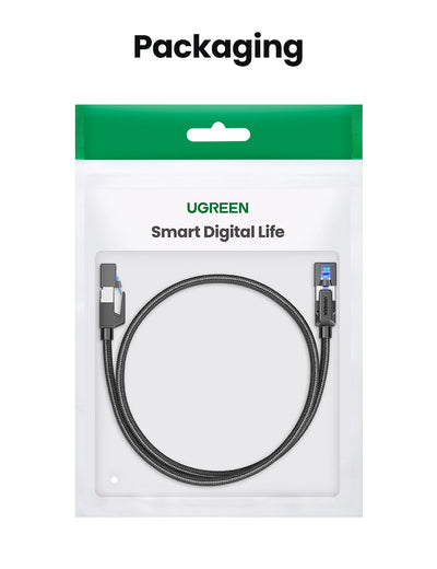 UGREEN CAT 8 Ethernet Cable High Speed Braided 40Gbps 2000Mhz Network Lan Cord RJ45 Shielded Indoor for Router PC PS5 Modem Xbox - Smarsty