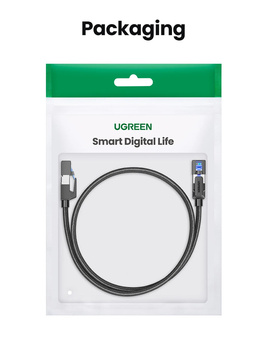UGREEN CAT 8 Ethernet Cable High Speed Braided 40Gbps 2000Mhz Network Lan Cord RJ45 Shielded Indoor for Router PC PS5 Modem Xbox - Smarsty