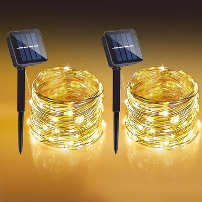 Fairy Lights Solar Garden Lights String Lights with 8 Modes Waterproof Wire Lights for Patio Yard Trees Christmas Party - Smarsty