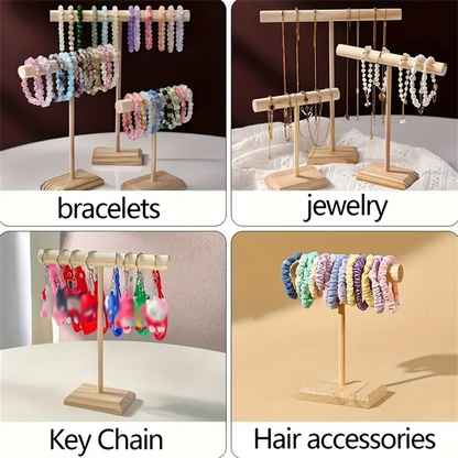 Solid Wood Jewelry Display Stand for Bracelets and Necklaces - Smarsty