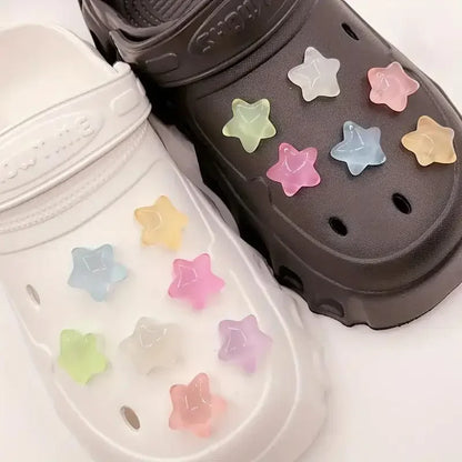 7/14pcs Glow-in-the-Dark Star Shoe Charms Easy Install Fun DIY hole shoes Buckles for Hole shoes