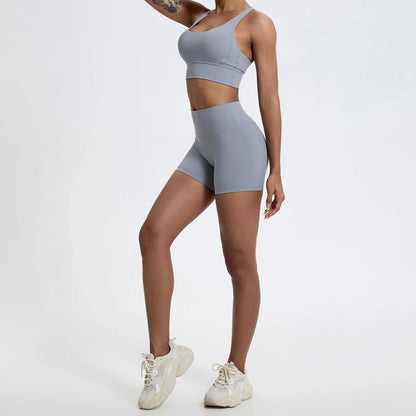 Hearuisavy Running Sports Shorts Women Buttock Lift Gym Leggings Women Cycling Slim Fit Workout Shorts High Waist Yoga Shorts - Smarsty
