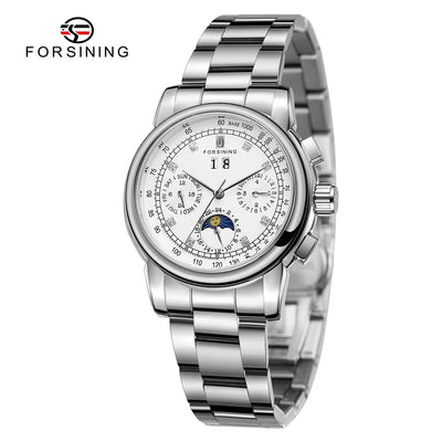 Luxury Women's Automatic Mechanical Wrist Watch with Diamond Moon Phase - Smarsty