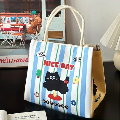 Cute Kitten Insulated Lunch Box Bag With Large Capacity - Smarsty