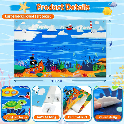 Farm Animals Felt Story Board Set Storytelling Early Learning Interactive Play Kit Wall Hanging Puzzle Toys for Toddlers Gifts - Smarsty