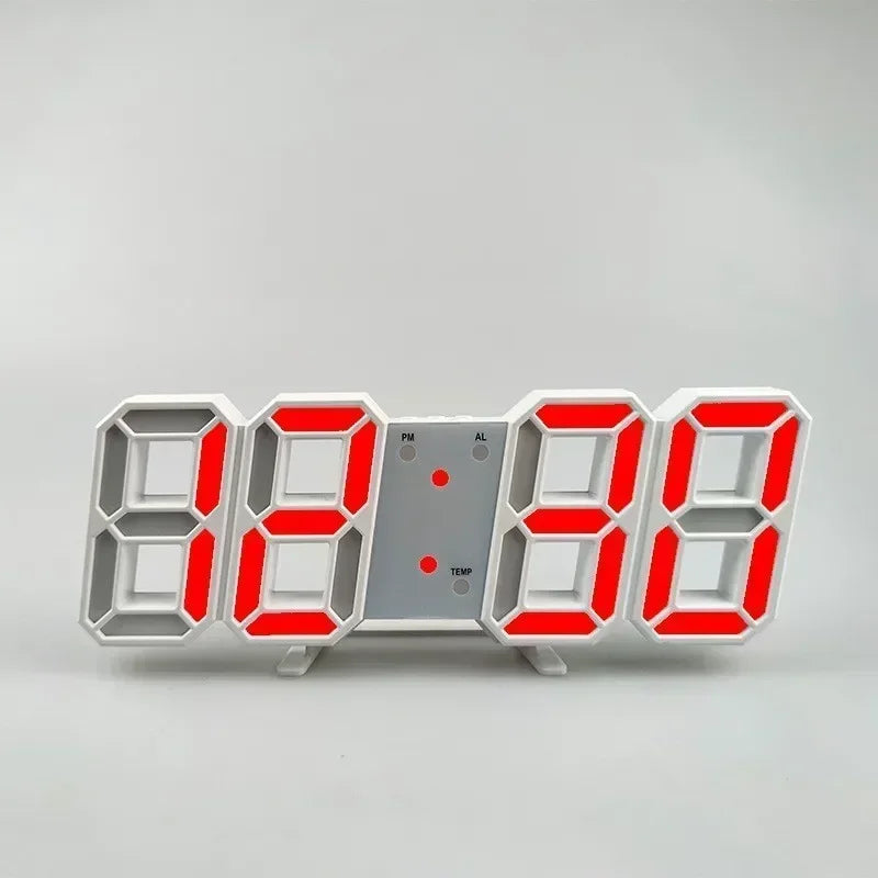 3D LED Digital Alarm Clock with Date and Temperature - Smarsty