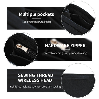 Purse Organizer Insert, Felt Bag Organizer For Handbag Purse Organizer, 5 Colors, 3 Size - Smarsty