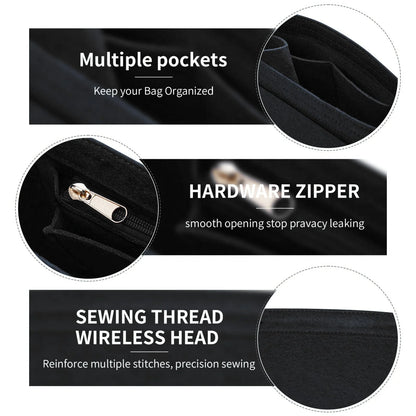 Purse Organizer Insert, Felt Bag Organizer For Handbag Purse Organizer, 5 Colors, 3 Size - Smarsty