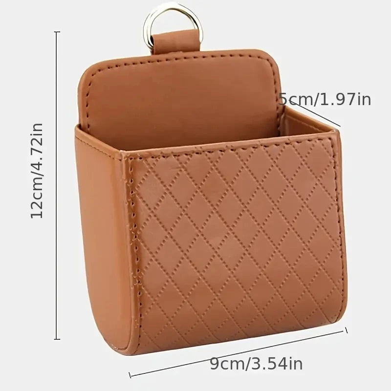Vent Mount Car Phone Holder With PU Leather Storage Box - Smarsty