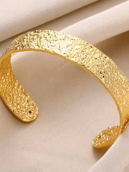 Gold Color Stainless Steel Cuff Bracelet for Women - Smarsty