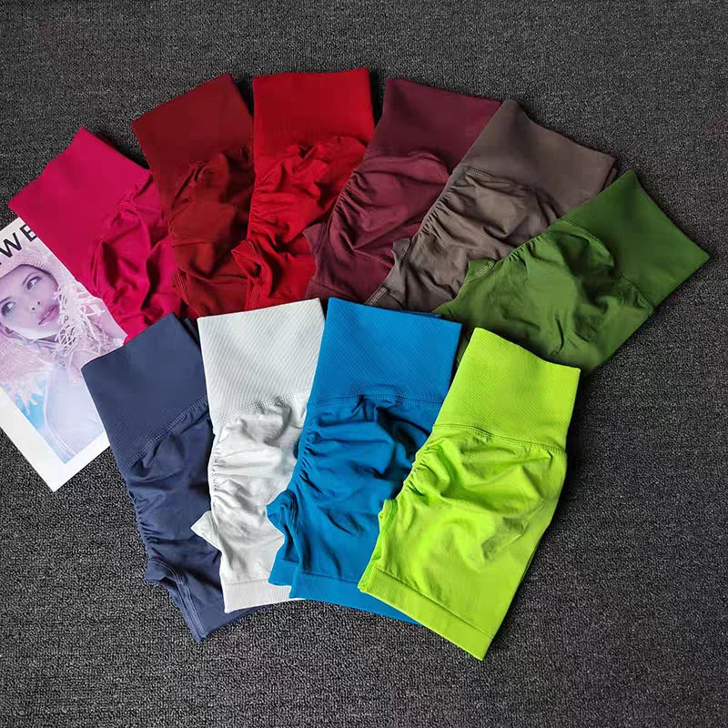 Summer High-Waist Women's Yoga Shorts Breathable Fitness Butt Lift Sports Running Shorts Cycling Push-Up Workout Gym Shorts - Smarsty