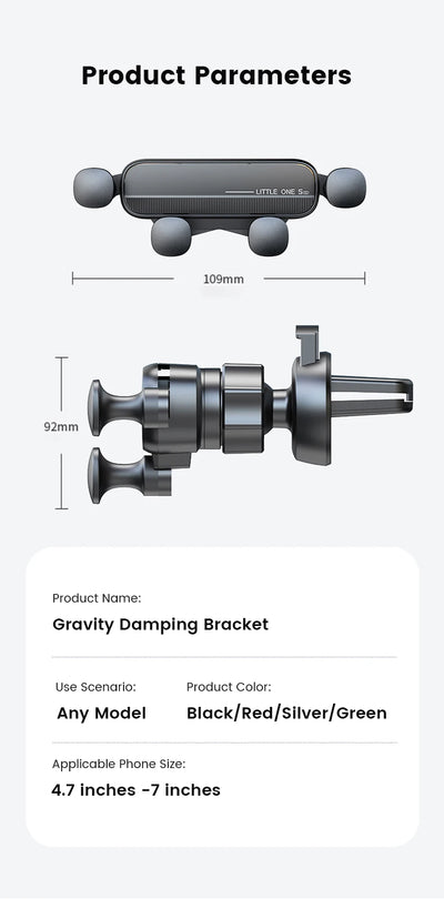 Gravity Car Phone Holder Air Vent Mount For Universal Fit - Smarsty