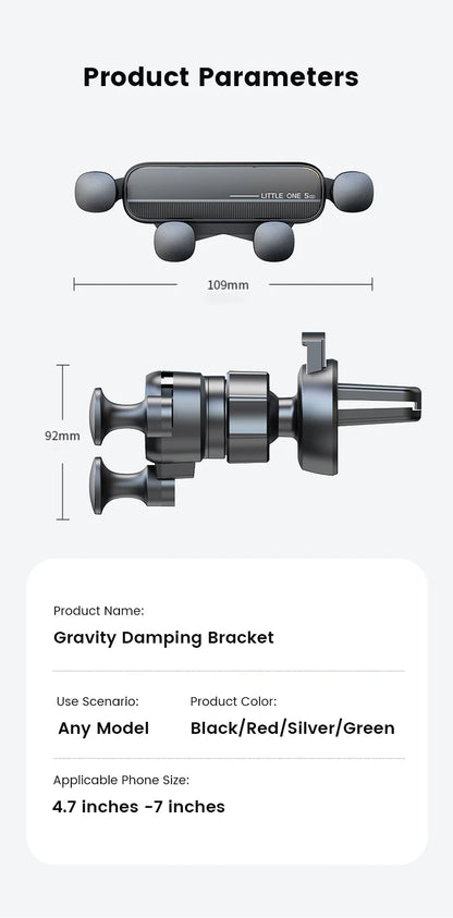 Gravity Car Phone Holder Air Vent Mount For Universal Fit - Smarsty