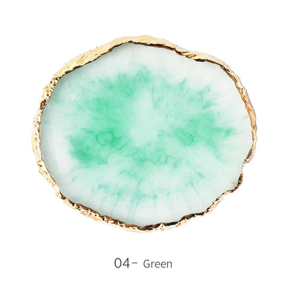 Round Resin Agate Stone Nail Art Palette for Easy Mixing - Smarsty