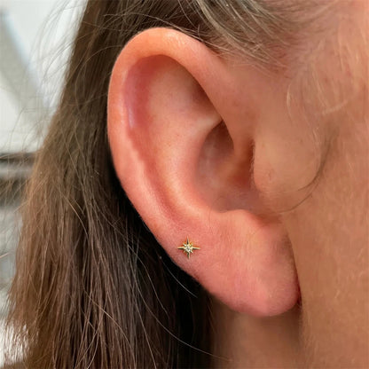 Sterling Silver Heart Zircon Stud Earrings Elegant Gift - Smarsty