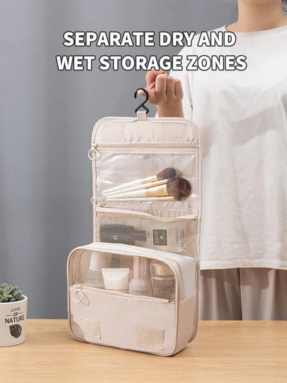 Capacity Dry Wet Separation Handheld Storage Bag Washable Bag Large Travel Multi Functional Hanging Makeup Bag With Hanging - Smarsty