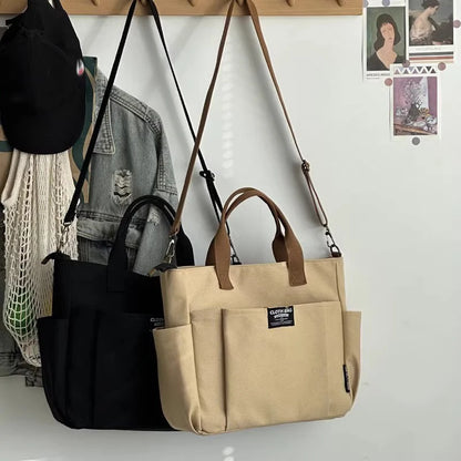 Urban Minimalist Canvas Tote Bag Large Capacity Crossbody - Smarsty