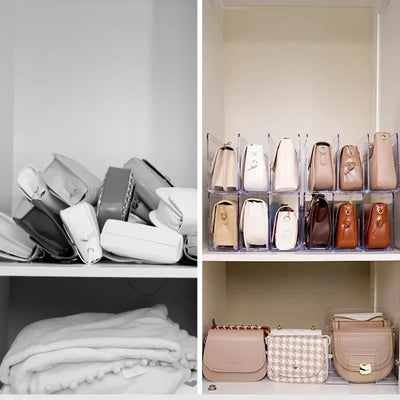 Handbag Storage Organizer Rack Wardrobe Divider Shelf Bag Storage Rack Transparent Purse Handbag Divider Shelf Bags Display Rack by Smarsty