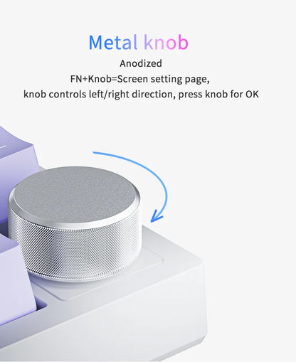 Mechanical Keyboard 82 Keys Wireless Bluetooth 5.1 Knob