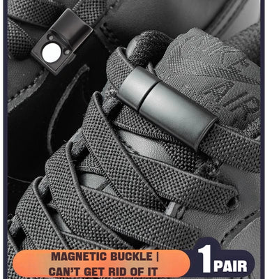 1Pair Magnetic Lock Shoelaces without ties Flat Elastic Laces Sneakers Boots No Tie Shoelace Rubber Bands for Shoes Accessories - Smarsty