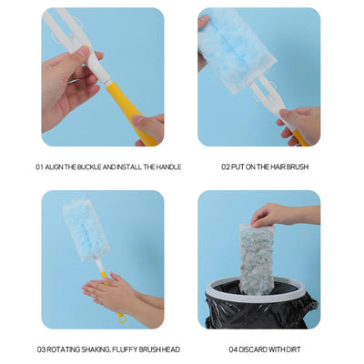 Double sided 360 ° electrostatic dust duster is used for large-scale cleaning of dust, spider webs, and disposable dust collecto - Smarsty
