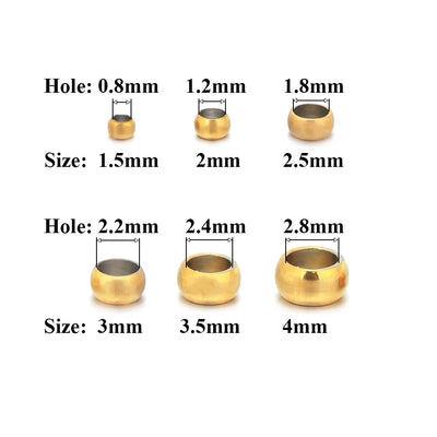 Stainless Steel Crimp End Beads Durable Rustproof Set100Pcs - Smarsty