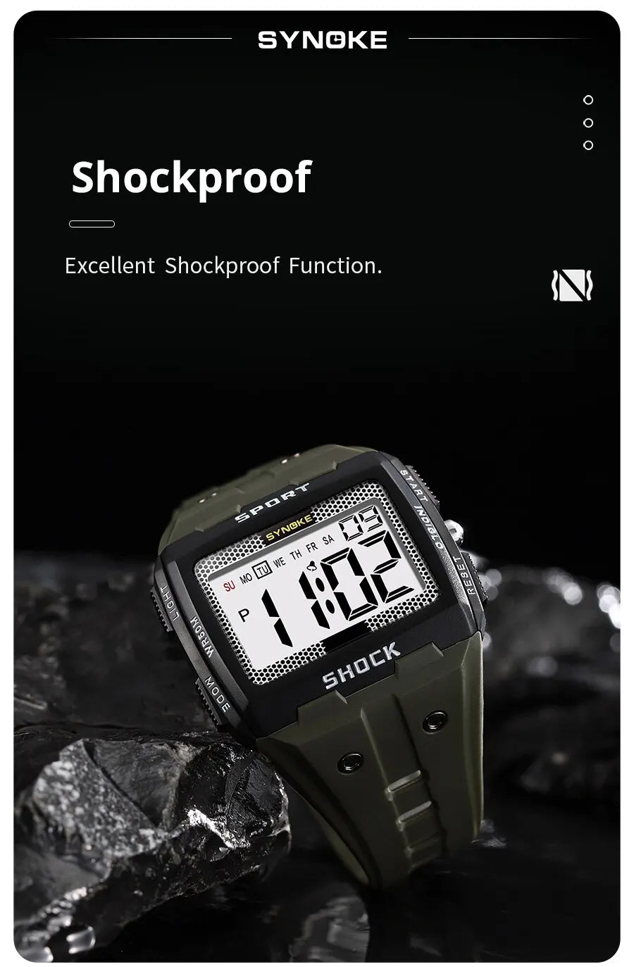 SYNOKE Waterproof Sports Watch with Night Glow Feature - Smarsty