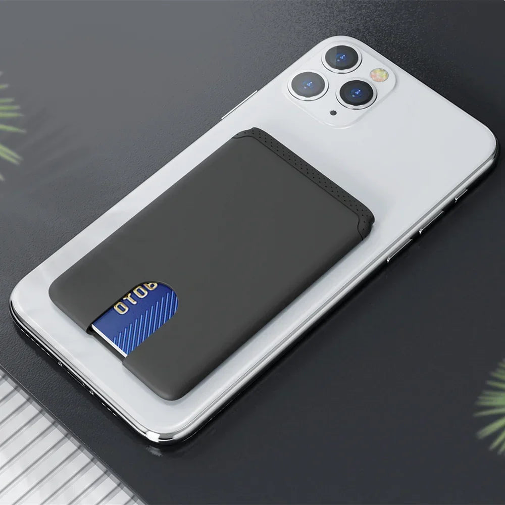 Phone Holder Sticker Credit Card Holder 3M Adhesive Soft Silicone Mobile Phone Wallet Compatible for Iphone Android Samsung