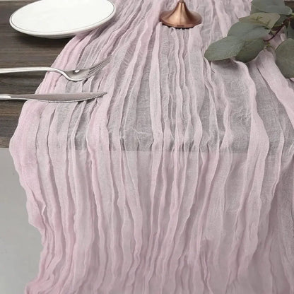 Pink Cheesecloth Table Runner for Romantic Weddings - Smarsty