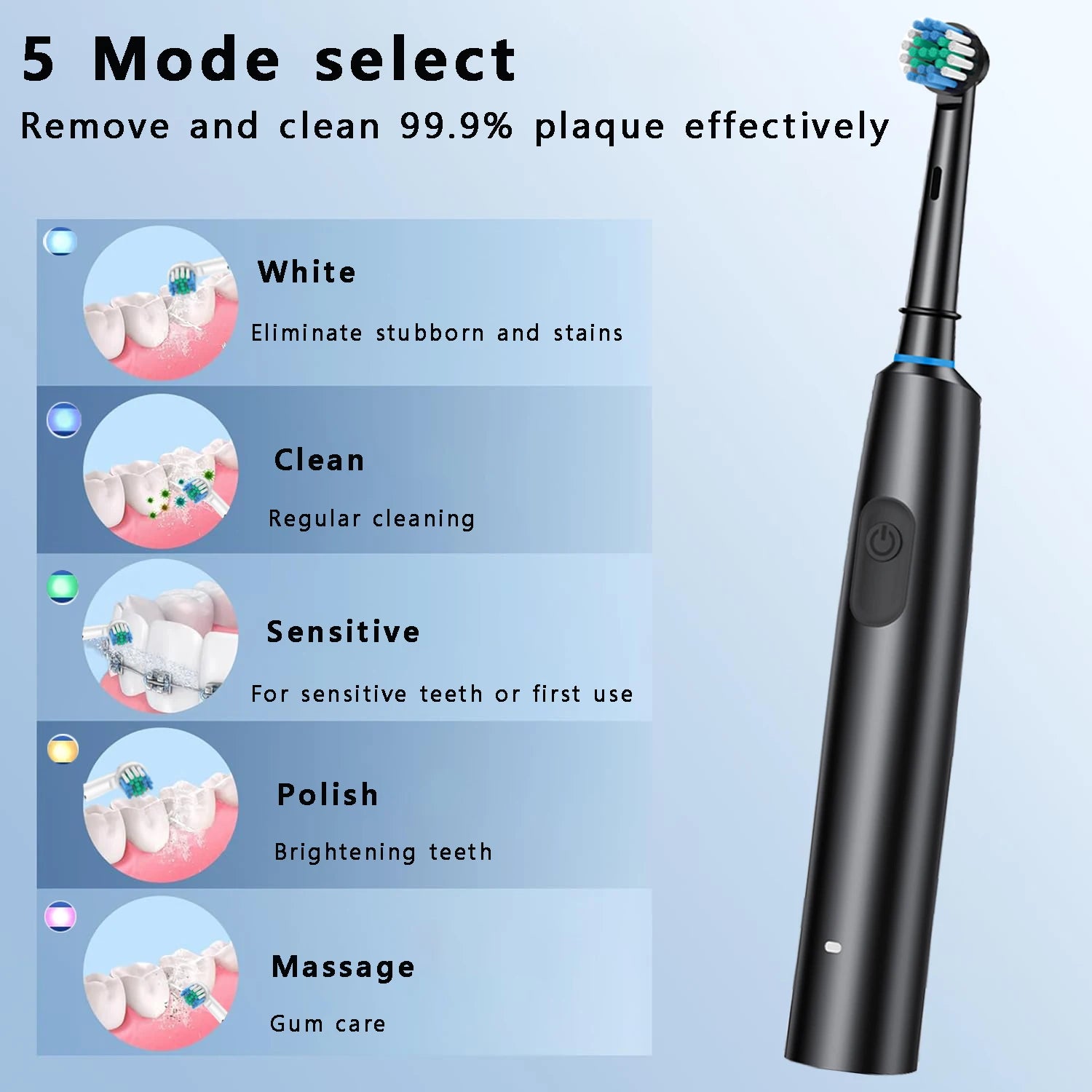 Waterproof Electric Toothbrush with 8 Heads and Timer - Smarsty