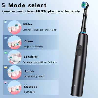 Waterproof Electric Toothbrush with 8 Heads and Timer - Smarsty