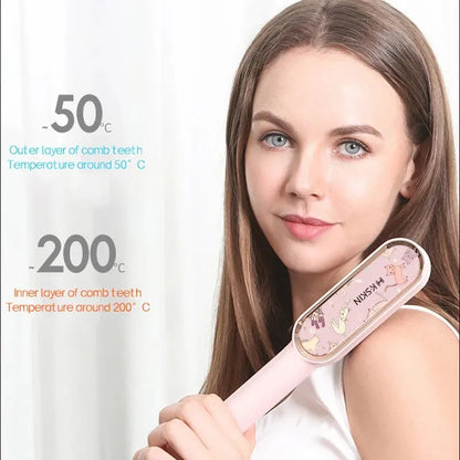 KSKIN 2 in 1 Hair Straightener Brush for Smooth Styling - Smarsty