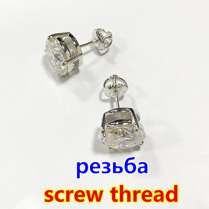 Moissanite Studs 0.5 To 2Ct Sterling Silver Screw Back - Smarsty