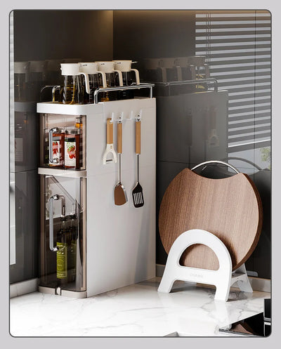 2/3 Layer Kitchen Spice Shelves Pull-Out Spice Organizer Shelf Household Multi-Functional Oil Salt Sauce and Vinegar Storage by Smarsty