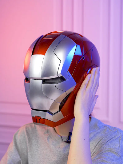 New AutoKing 1:1 Mk5 Iron Man Helmet Cosplay Voice Control Eyes with Light Model Toys for Adult Electric Wearable Christmas Gift - Smarsty