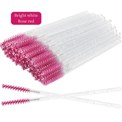 50 Pcs Disposable Eyelash Brushes with Diamond Handles - Smarsty