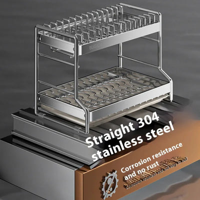 New Dish Drainer Kitchen Storage Organization Stainless Steels Drainer Kitchen Dishes Kitchenware Tableware Drainer Board Rack by Smarsty