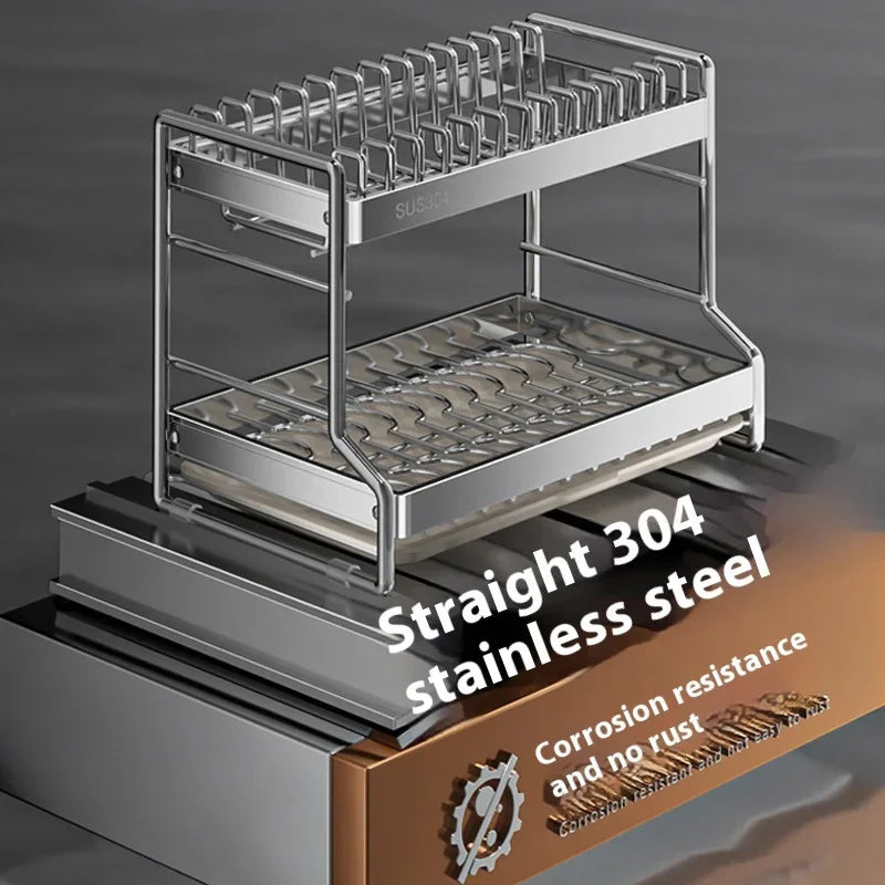 New Dish Drainer Kitchen Storage Organization Stainless Steels Drainer Kitchen Dishes Kitchenware Tableware Drainer Board Rack