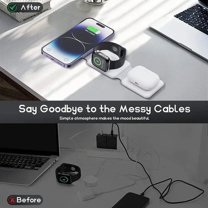 3 In 1 Wireless Charging Pad Foldable Desktop Charger - Smarsty