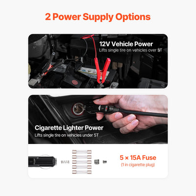 SucceBuy Electric Car Jack, 5T Electric Scissor Jack with Built-In Inflator 12V Tire Changer with  LED Light for Sedan SUV Truck - Smarsty