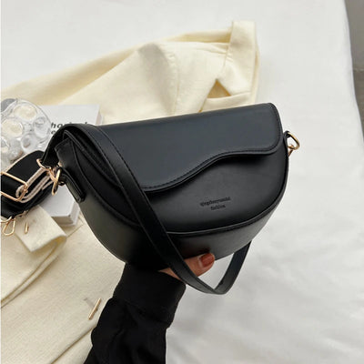 Women Vintage Saddle Bag With Wide Strap Crossbody - Smarsty