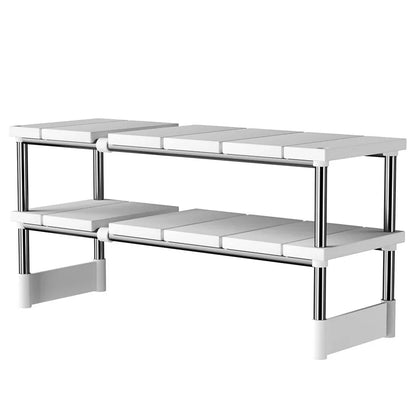 Adjustable Under Sink Storage Rack,Expandable Kitchen & Bathroom Cabinet Organizer, Durable Space-Saving Multi-Layer Pot Holder