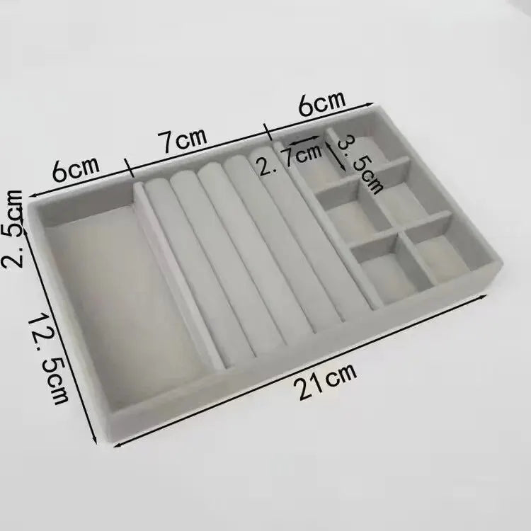 Velvet Jewelry Organizer Tray for Rings and Necklaces - Smarsty