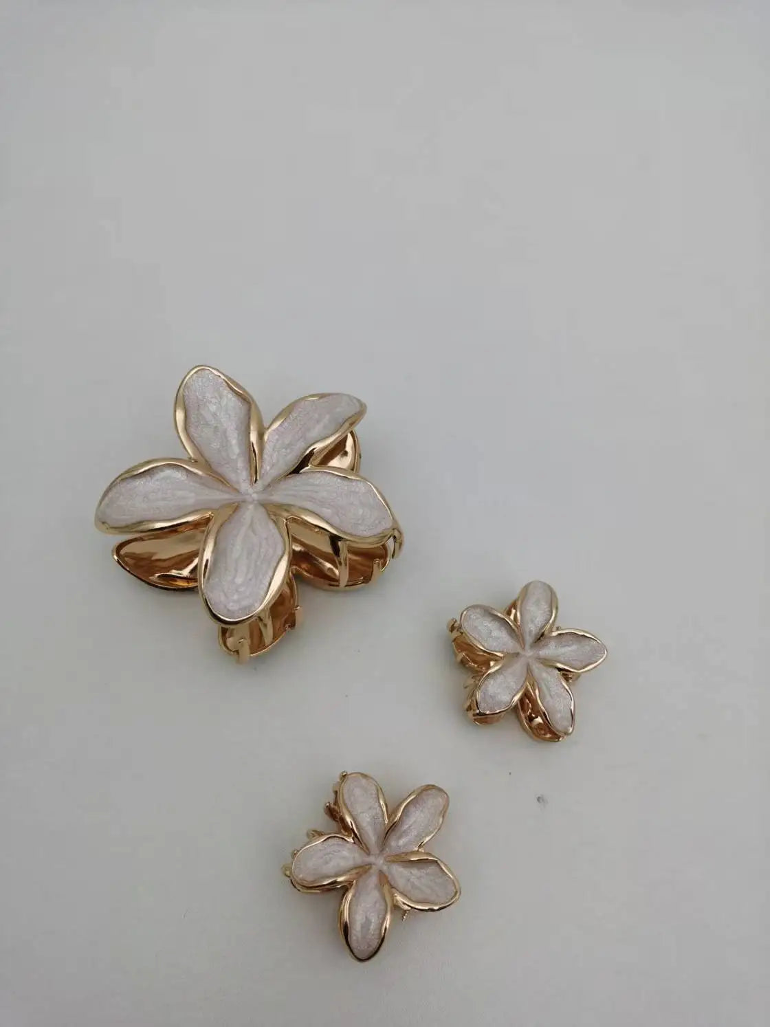 Enamel Lily Hair Clips Set Zinc Alloy Cute Beach For Women - Smarsty