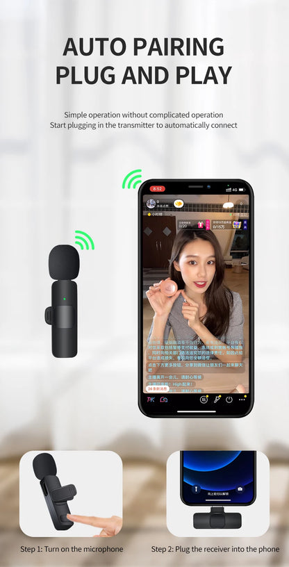 Basix Wireless Lavalier Microphone for iPhone and Android - Smarsty