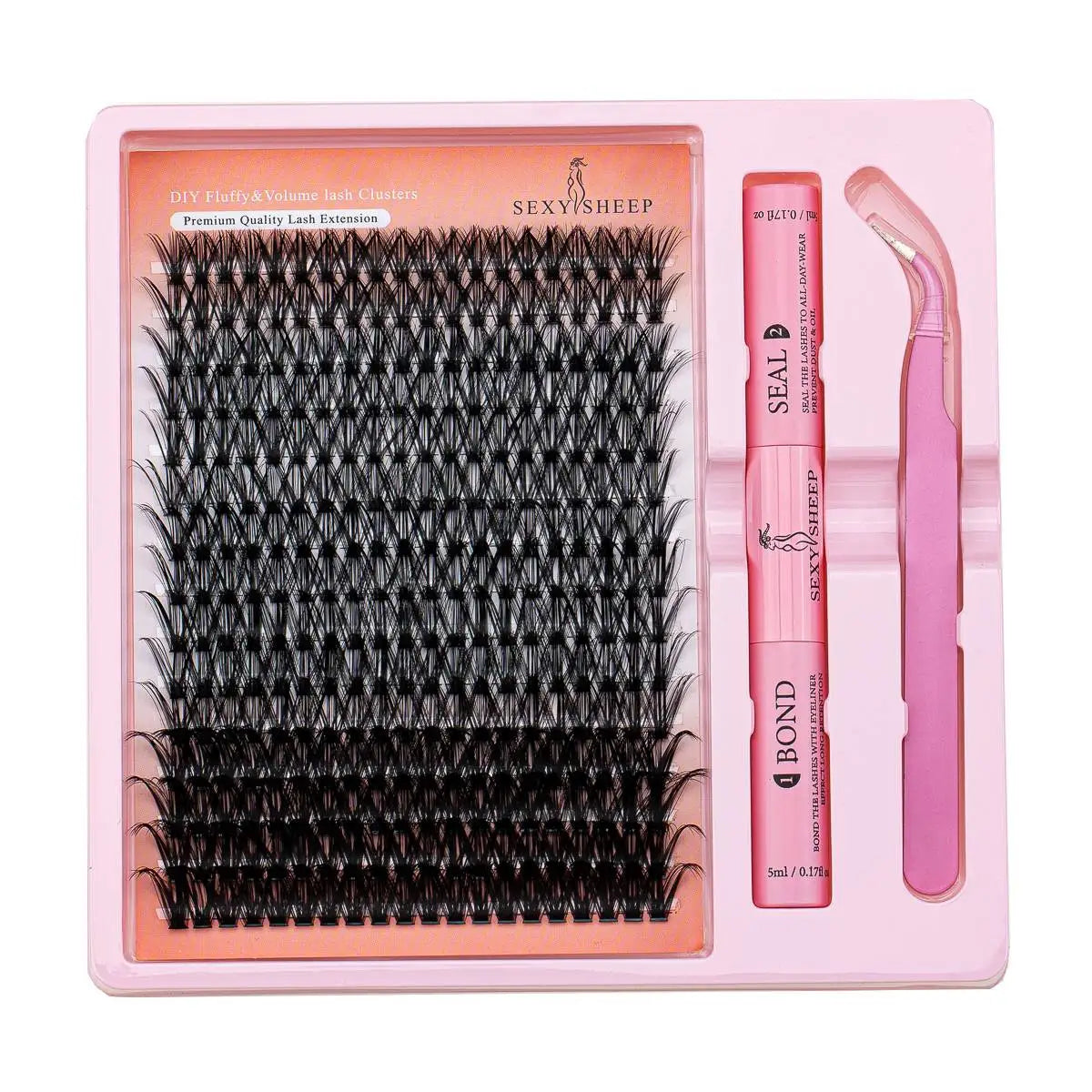 DIY Eyelash Extension Kit with Mixed Clusters and Applicator - Smarsty