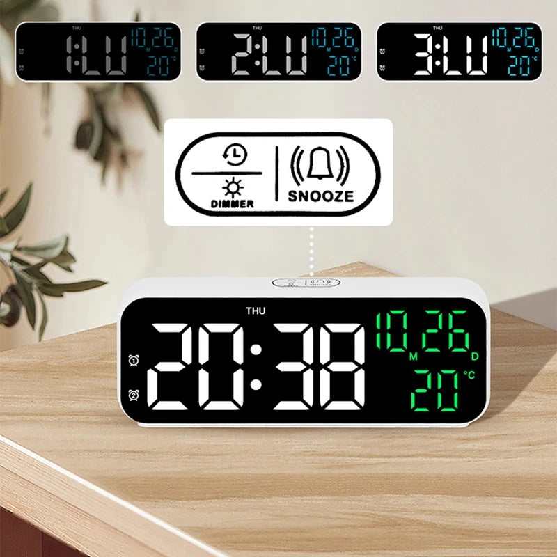 Voice Control Digital Alarm Clock with Temperature Display - Smarsty