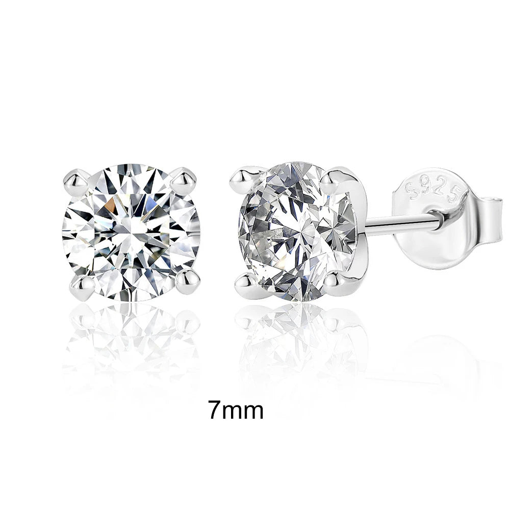 Moissanite Stud Earrings 0.5 To 1.2 Carat Sterling Silver - Smarsty