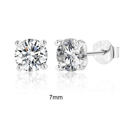 Moissanite Stud Earrings 0.5 To 1.2 Carat Sterling Silver - Smarsty